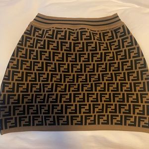 Fendi Kids FF Motif Knitted Skirt